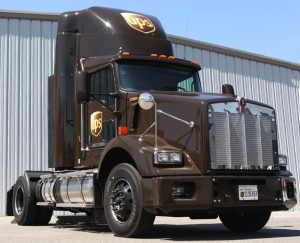 LNG-fueled Kenwoth T800 in UPS brown.